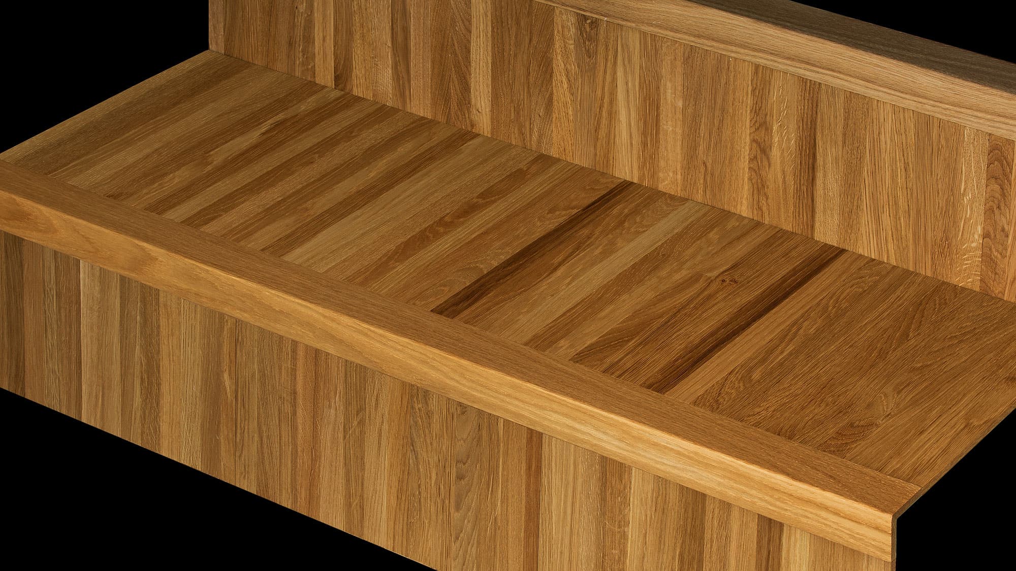 Trappsteg i ek –  Stående helstav för djup upp till 300 mm